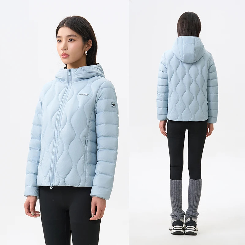 Chericom jaqueta feminina leve com capuz inverno quente puffer casual outerwear à prova de vento demi-temporada casaco sólido y309005y