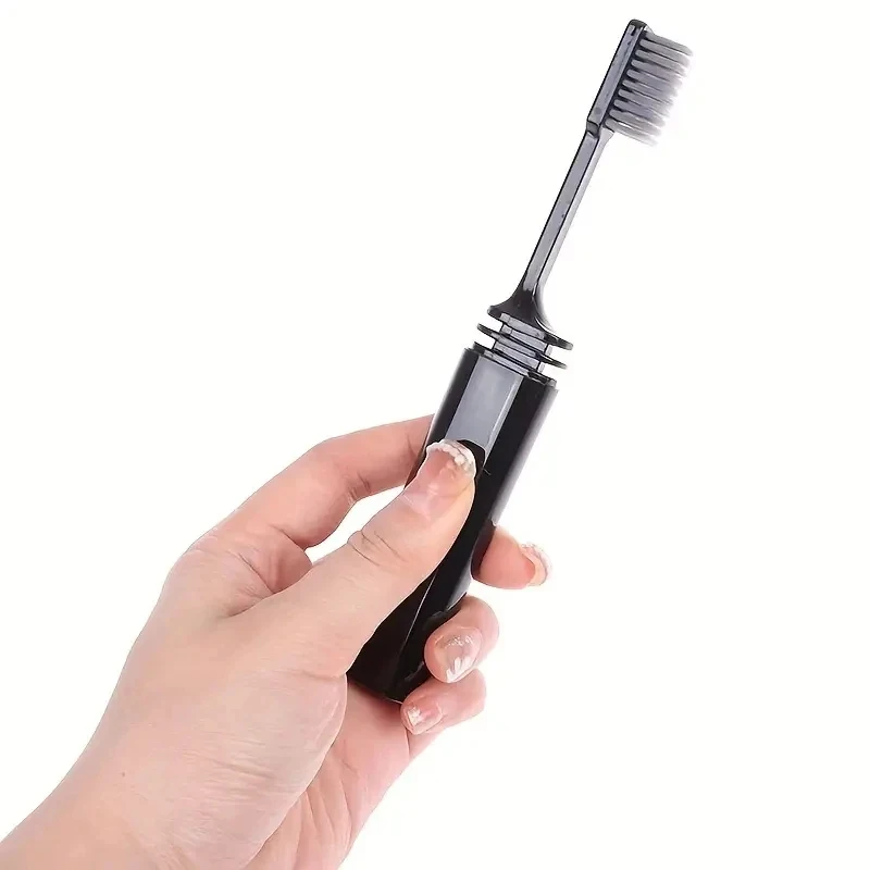 Portable Compact Charcoal Folding Toothbrush - Perfect for TravelCamping, and Hiking - Easy to Take and Efficient Teethbrush