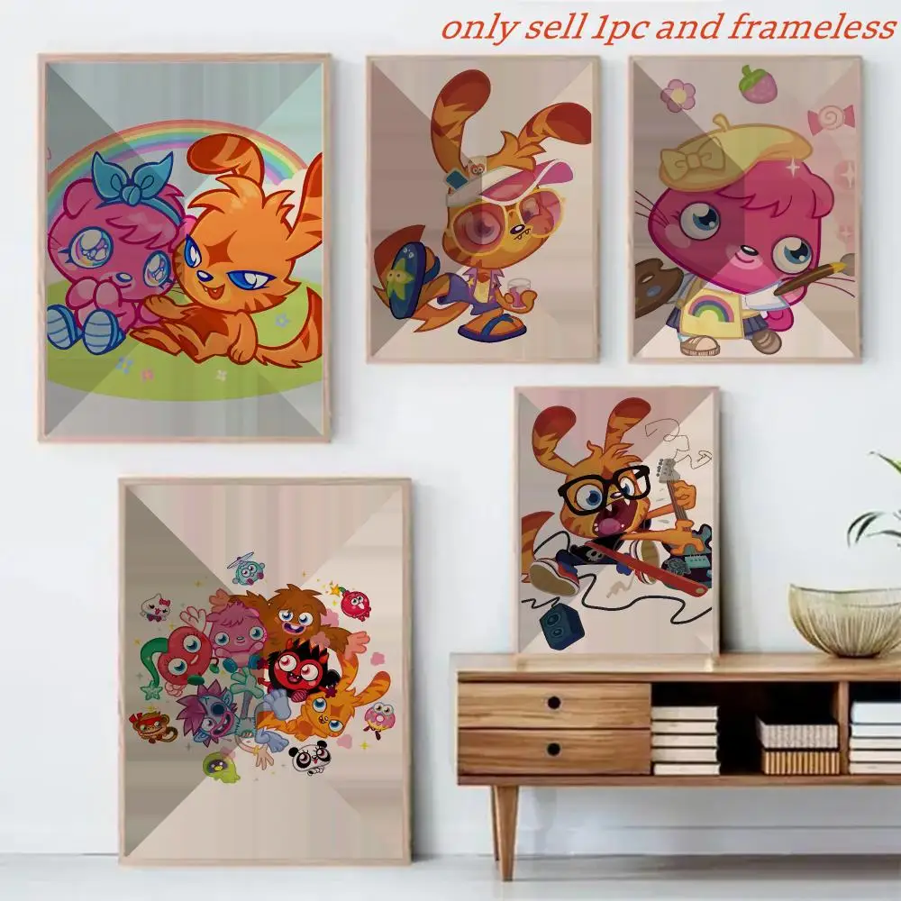 Game M-Moshi Monsters Painting Calligraphy Canvas Mural For Interior Walls Crease-Free Beautiful For Living Room Bedroom