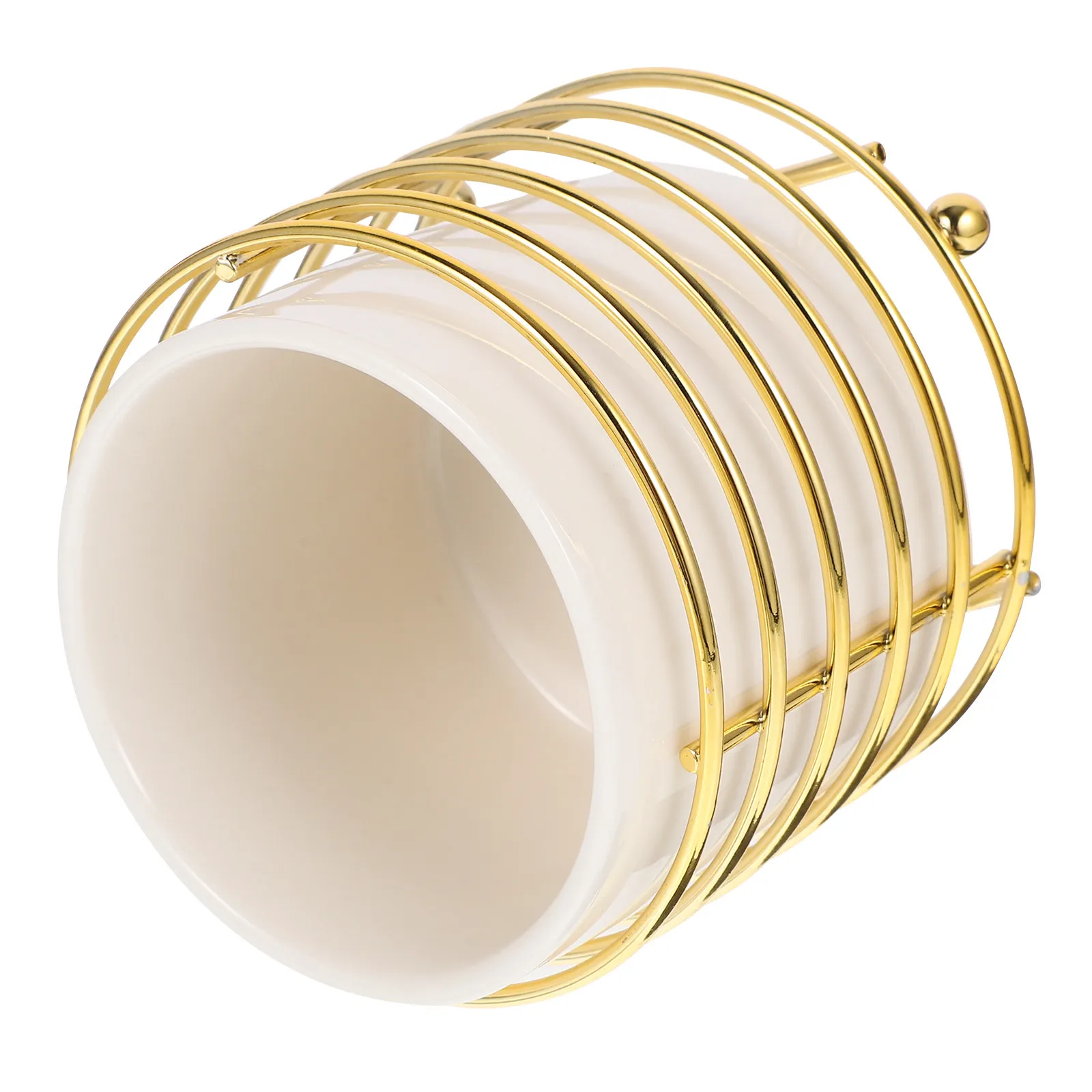 

Керамический органайзер для ручек и кистей, настольный держатель для канцелярии, подставка для хранения с изящной железной подставкой для офиса, кабинета, спальни