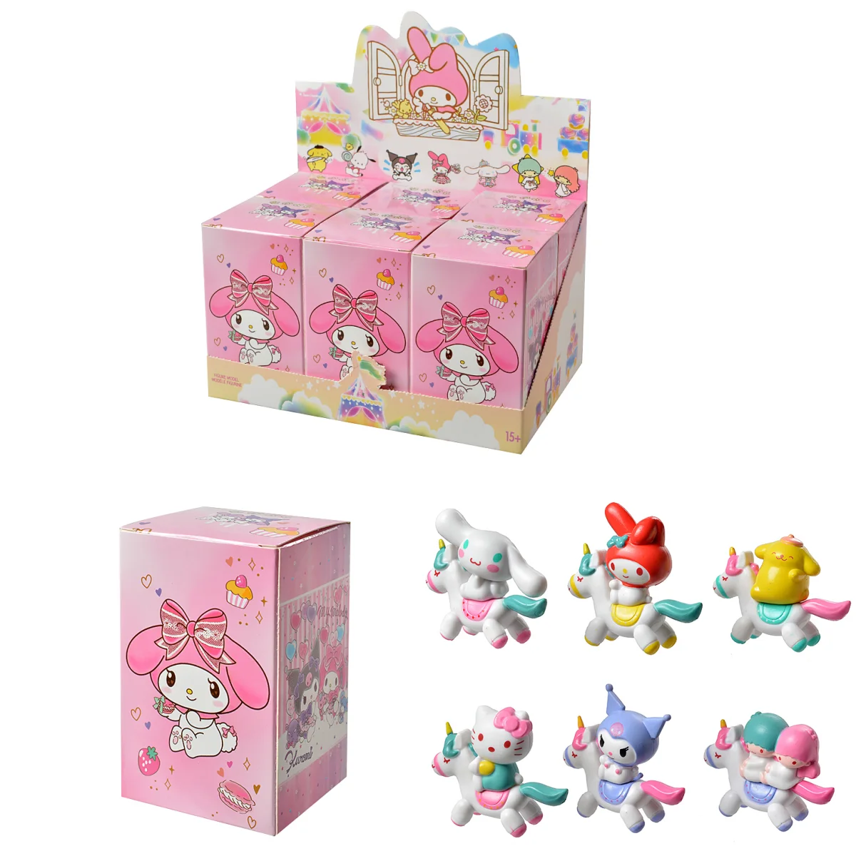 New In 6Pcs/Box Anime Sanrio Blind Box Hello Kitty Melody Cinnamoroll Cute Doll Ornament Collection Toys Children\'s Gifts