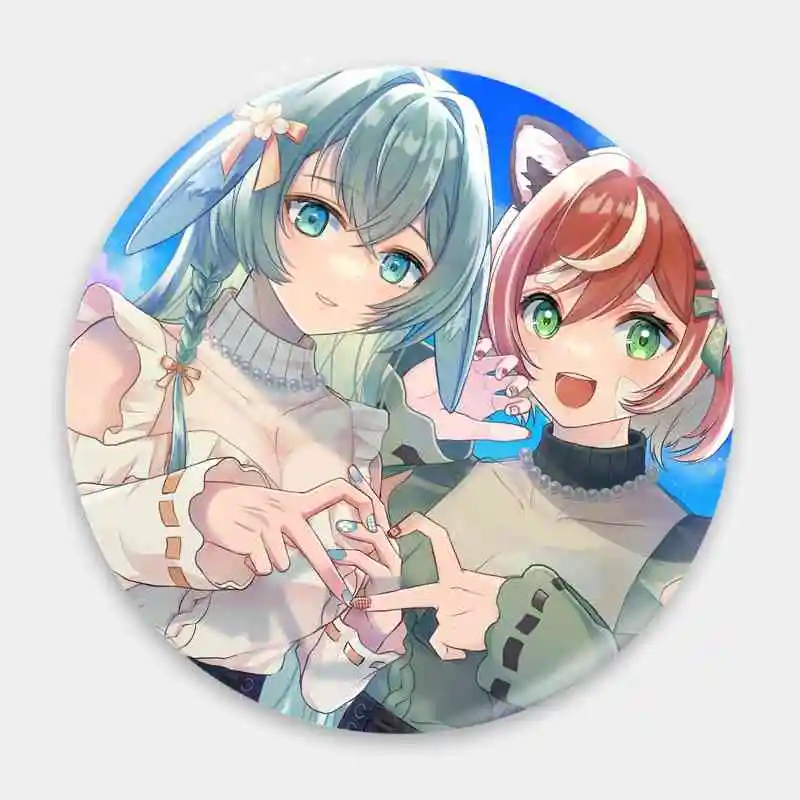 شارة أنيمي VTuber وبروش مرساة ، دبابيس طية صدر ، حلية شخصية ، ديكور حقيبة ظهر ، أزياء شخصية