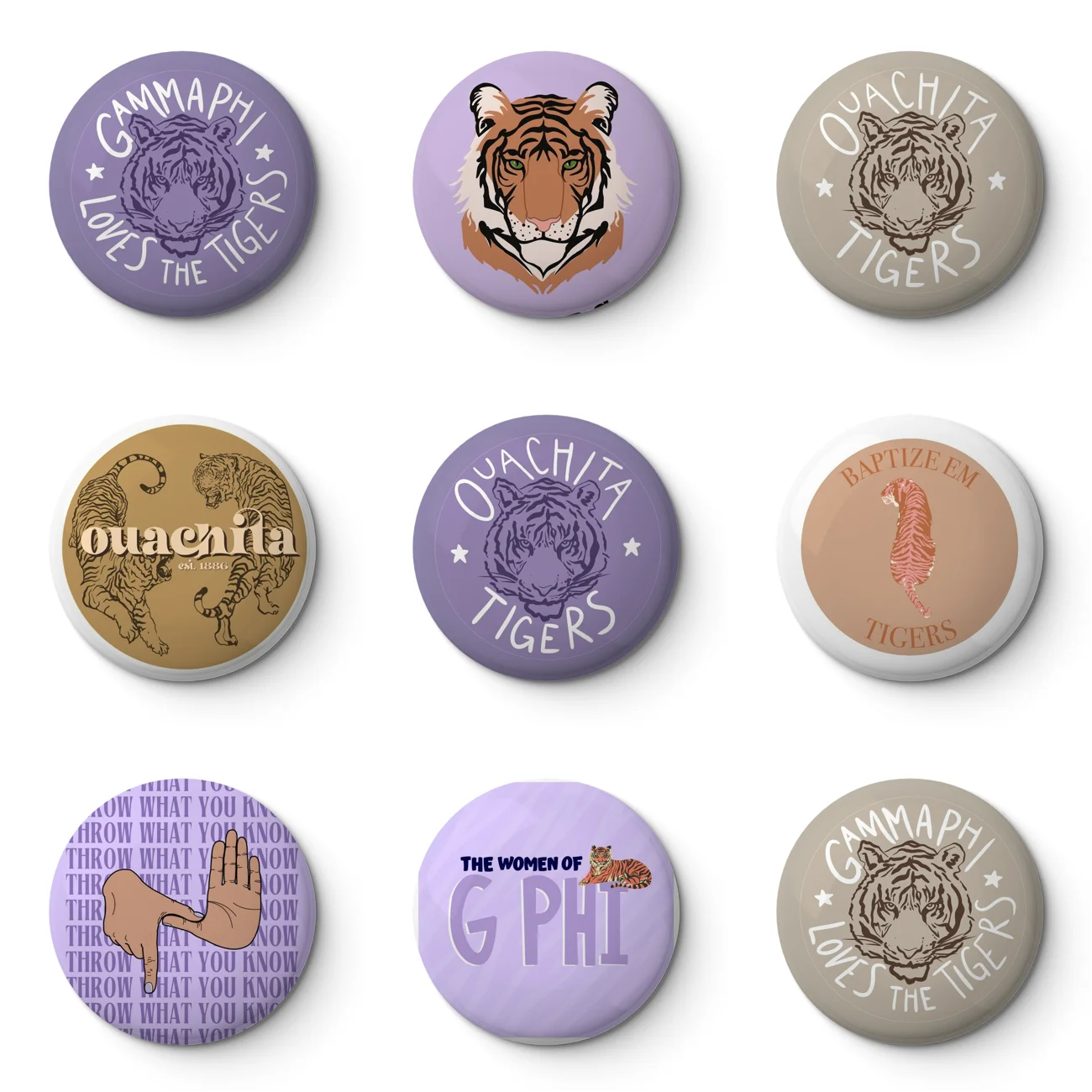 Ouachita Tigers Soft Button Pin Customizable Metal Decor Women Jewelry Gift Cute Funny Hat Lover Lapel Pin