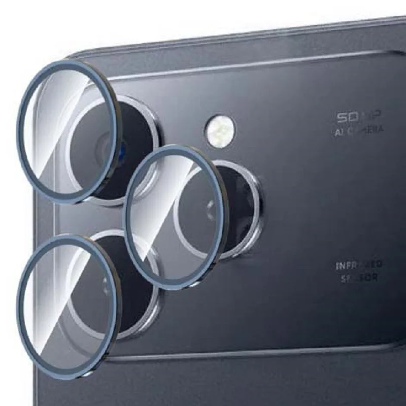 Protecteur d'objectif de caméra pour Tecno Spark 40 Pro +, capuchon en verre trempé, anneau métallique de caméra arrière, couvercle de protection, Film dur séparé