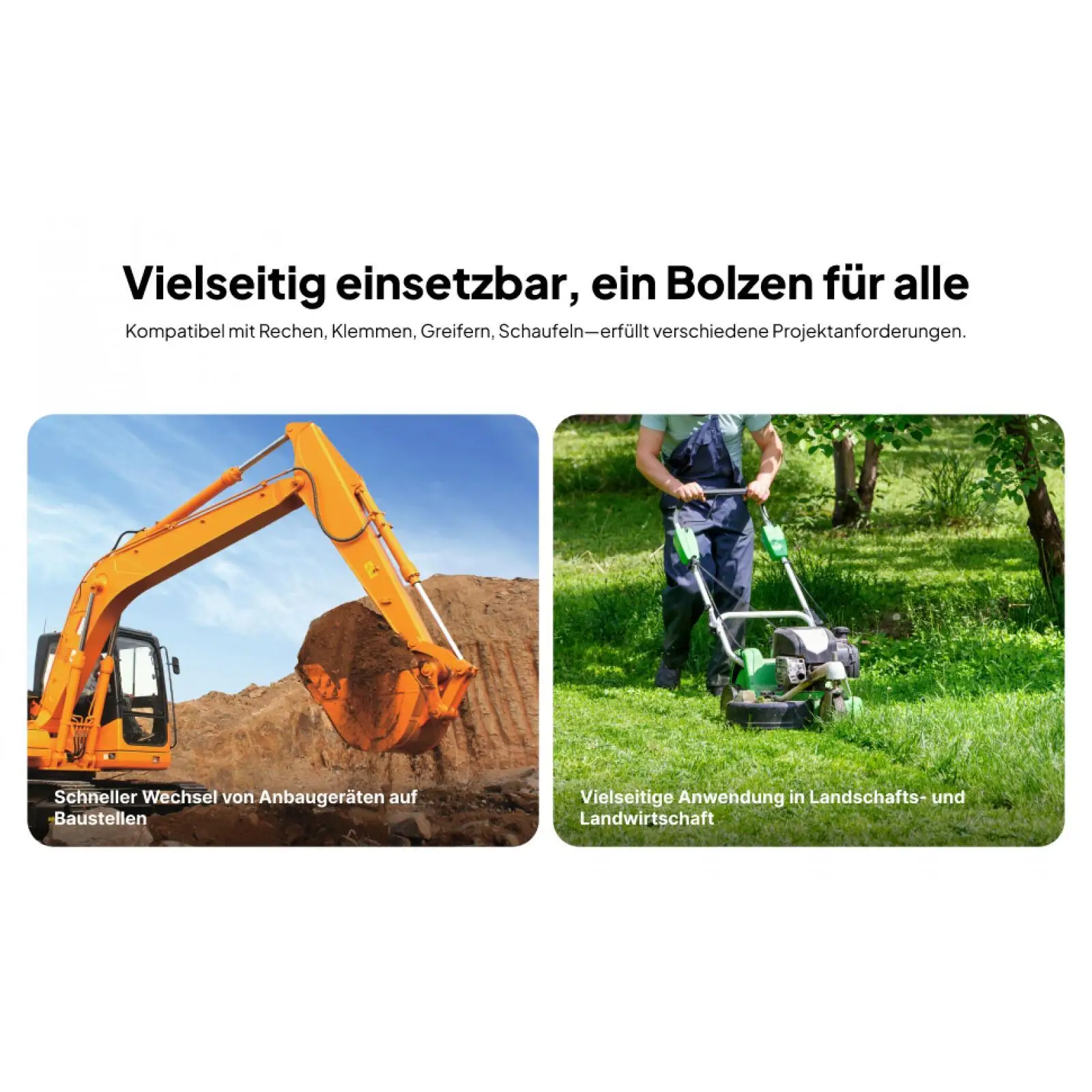 2x Pinos de escavadeiras Acessórios Fácil instalação Peças sobressalentes Ancinho profissional