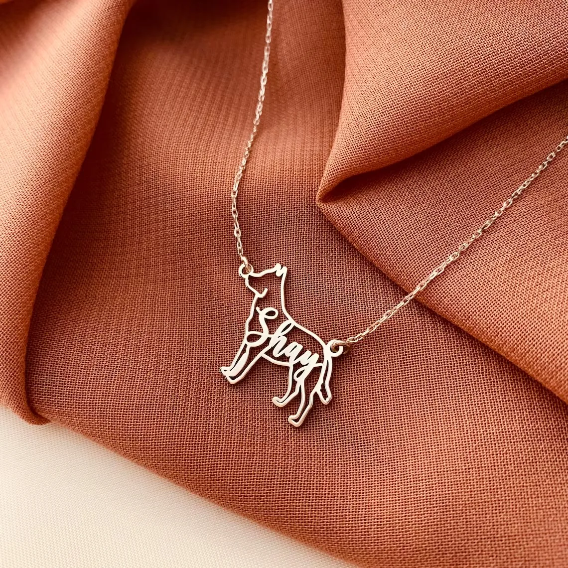 Custom Cute Pet Dog Name Necklace, Aço Inoxidável, Personalizado, Cor do Ouro, Nickname Necklace, Mulheres, Menina, Crianças