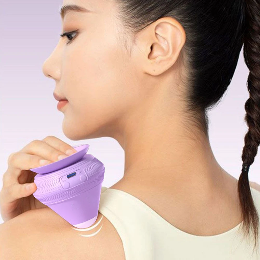 

Massage Ball with Heat with Suction Cup Electric Vibrating Massage Ball Rechargeable Myofascial Release Tool for Neck Waist Back