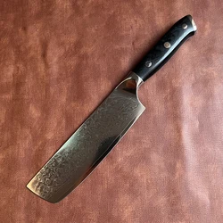 Nakiri Coltello Sharp Chef Mannaia Carne Affettare Verdure 67 Strati Lama in Acciaio di Damasco G10 Maniglia Coltelli da Cucina Strumenti di Cottura