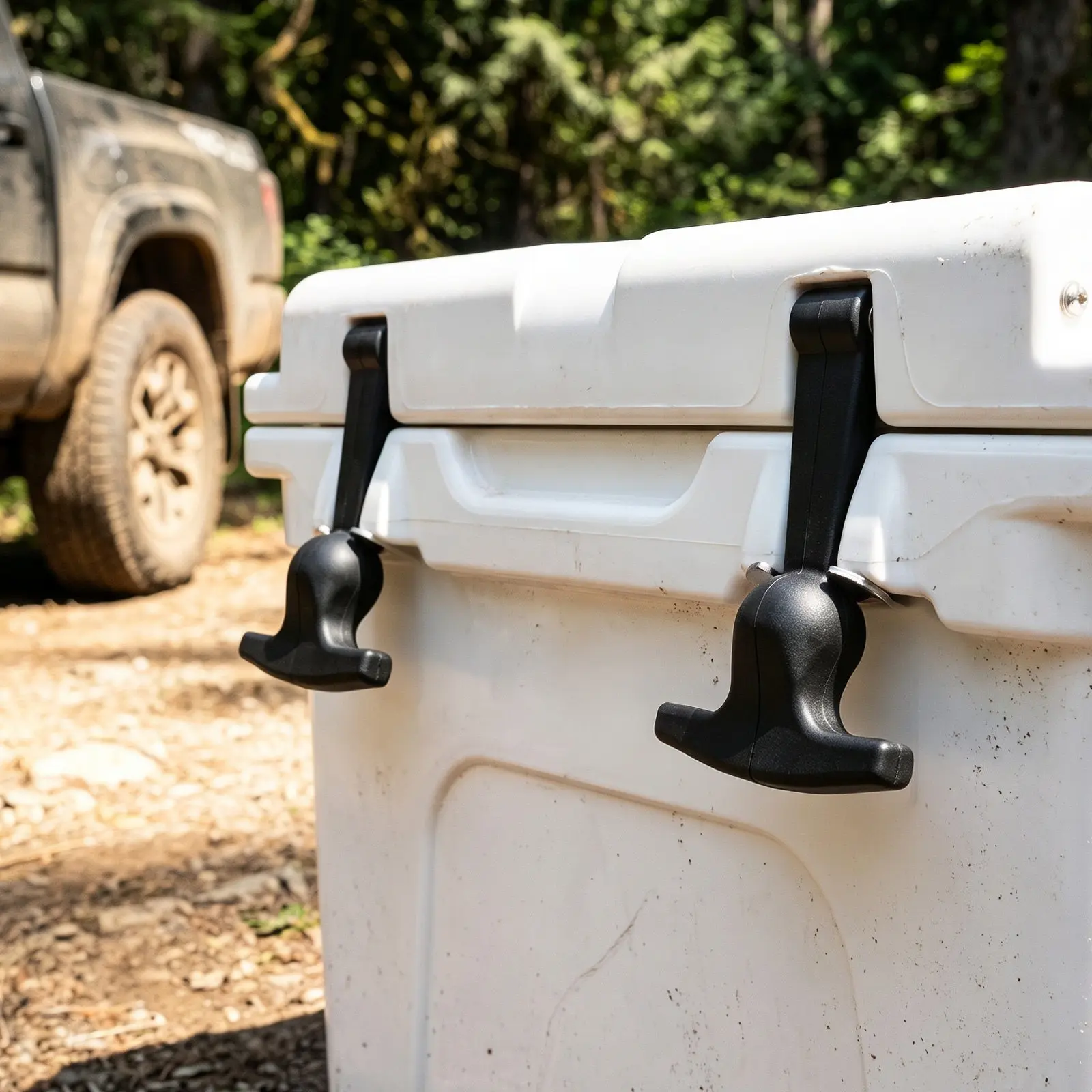 2Pcs Stainless Steel Flexible Draw Latch Rubber T Handle Hasps Suitable for Vehicle Tool Box Cooler T Handle Latch