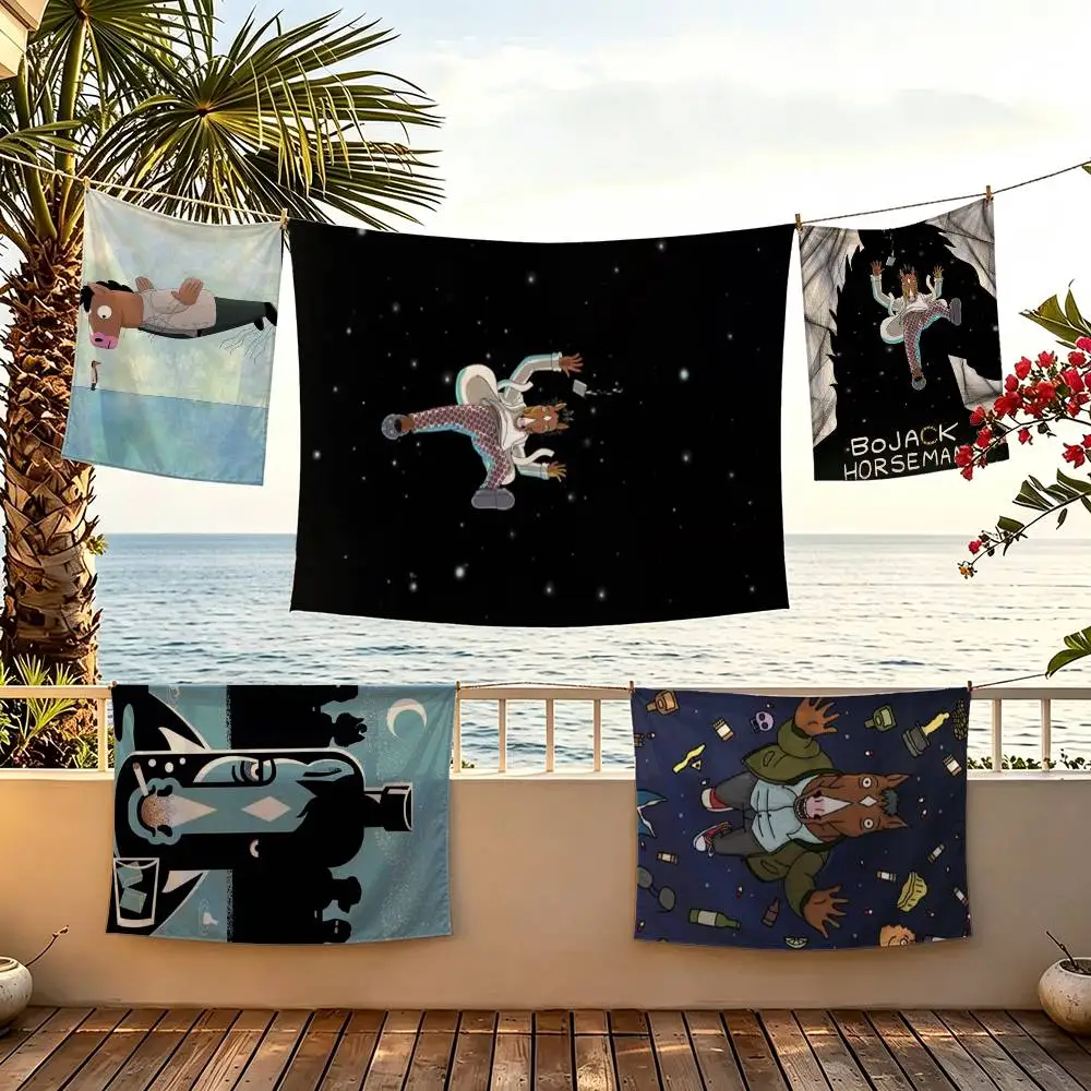 B-BoJack C-Cartoon H-Horseman-n flag For Camping Party Picnic Studio Booth Background Wall Interior Decoration Banner