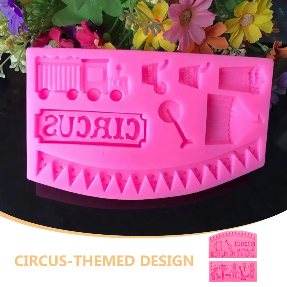 2Pcs Circus Fondant Mold Silicone Cake Decorating Tool for Birthday Wedding Celebration Elephant Bear Clowns Chocolate - view 5