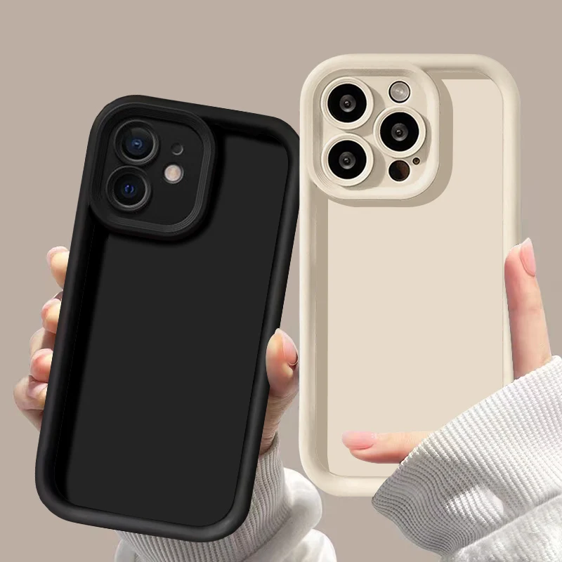 Soft TPU Phone Case For iPhone 11 12 13 14 15 Pro Max XR X XS Max 14Pro Max 15 Plus Cases Lens Camera Protection Back Cover Capa