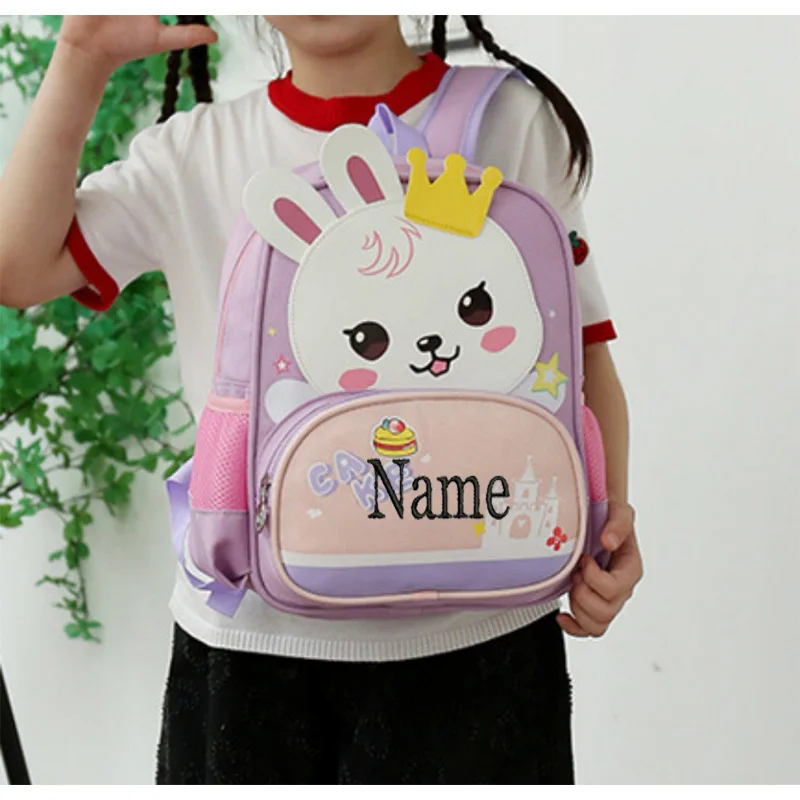 Customize Your Name New Kindergarten School Bag Animal Cartoon Backpack Cute Boys and Girls Children\'s Backpack