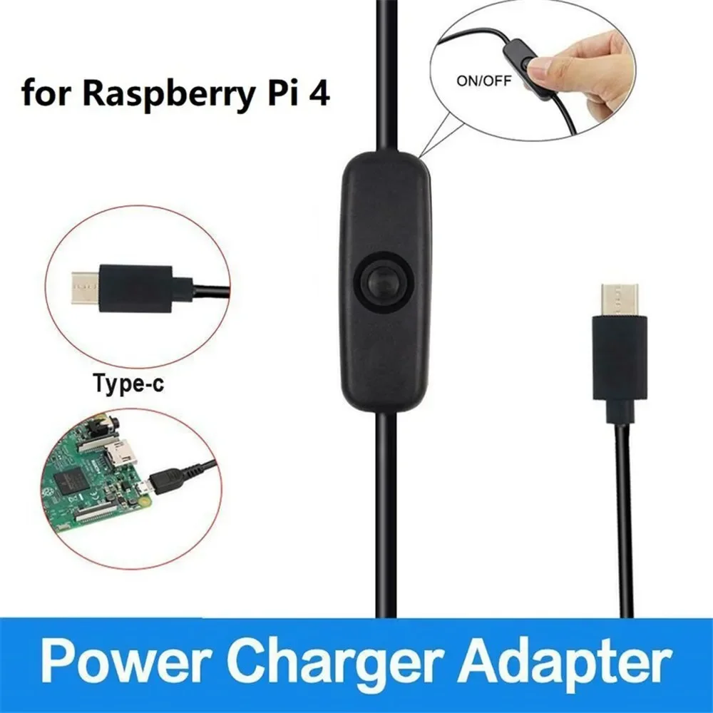 DC 5V 3A Type-C with Switching Power Supply Adapter Type-C Charger Power Adapter EU US AU UK for Raspberry Pi 4 Charger Cable