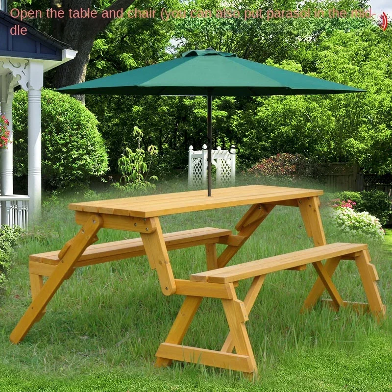 b217 Outdoor Chair Courtyard Occasional Table and Chair Park Square Back Length Stool Solid Wood Anti-Corrosion