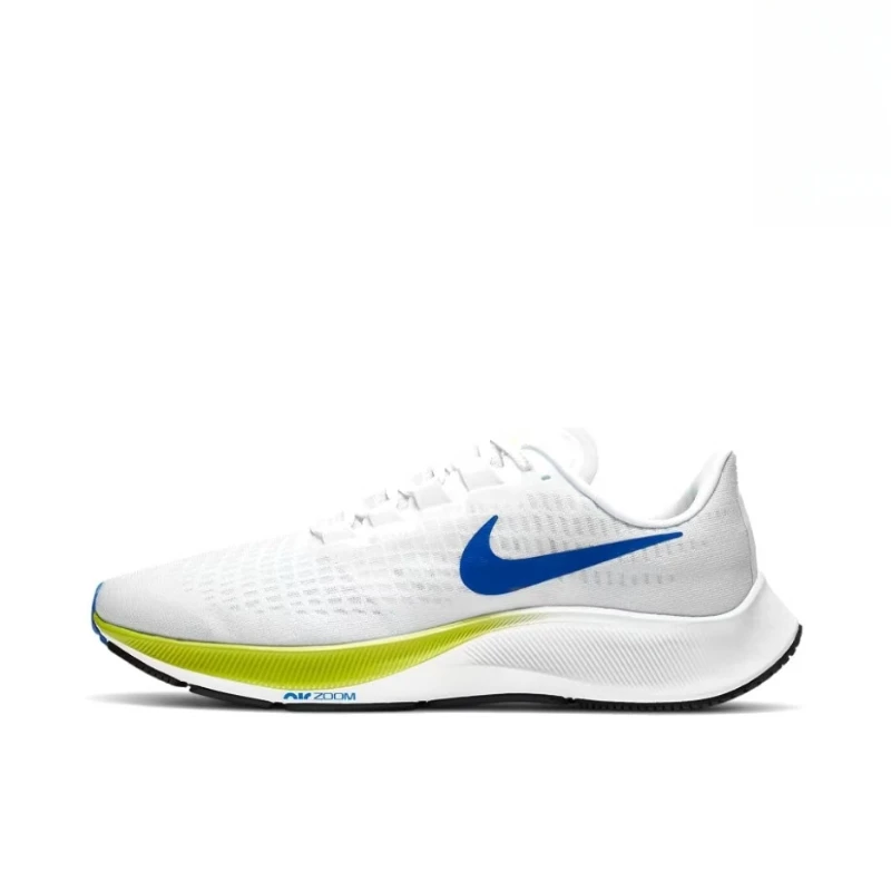 Nike Air Zoom Pegasus 37 Air-Cushion Comfort Dämpfung Belüften Verschleißfeste Unisex-Laufschuhe Weiß/Blau CQ9908-100