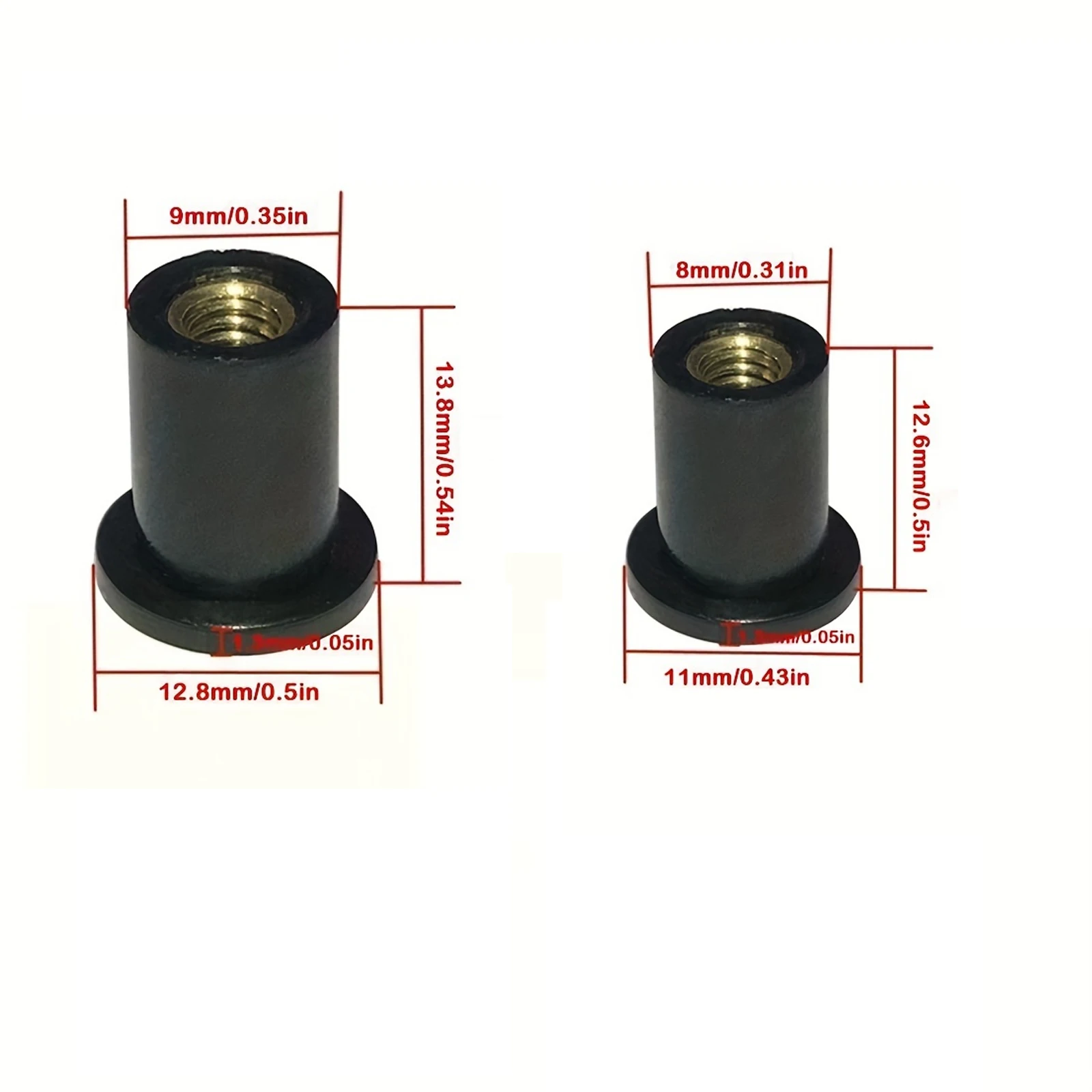 10pcs Straight tube M4/M5 windshield screw metric rubber hole nut motorcycle windshield 10 bolt parts screw nut nut fastener
