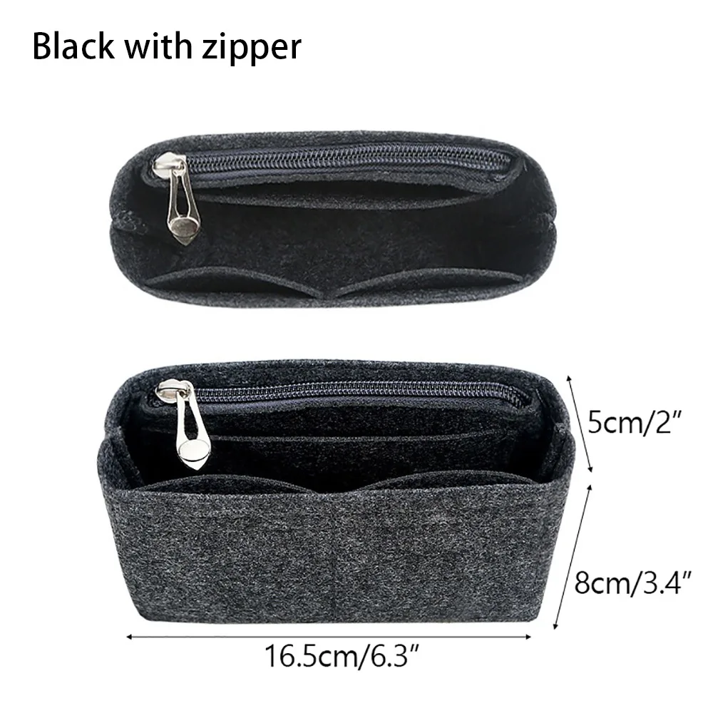 1Pcs New Storage Bags Insert Bag Portable Felt Linner Bag Multi-Pocket Travel Bag Organizer for Longchamp Mini Bag
