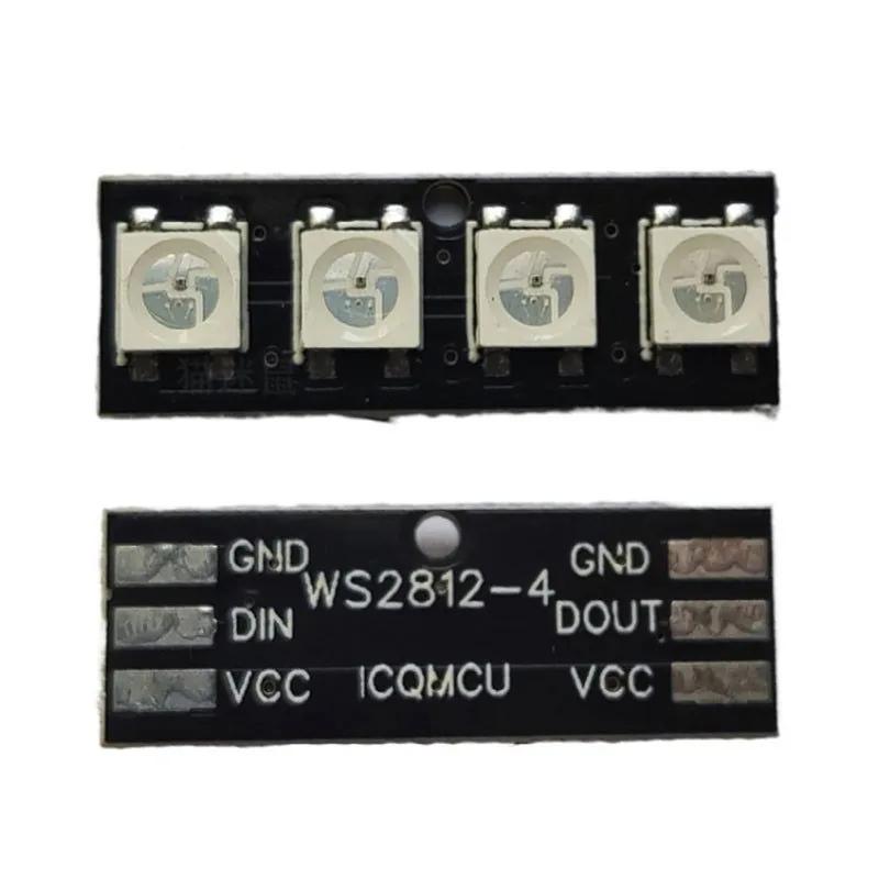 1/2~200/300Pcs 4 Bit WS2812 Light Bead Module Strip Light Bar Full-Color Drive Slide Lamp Development Board Module SCM