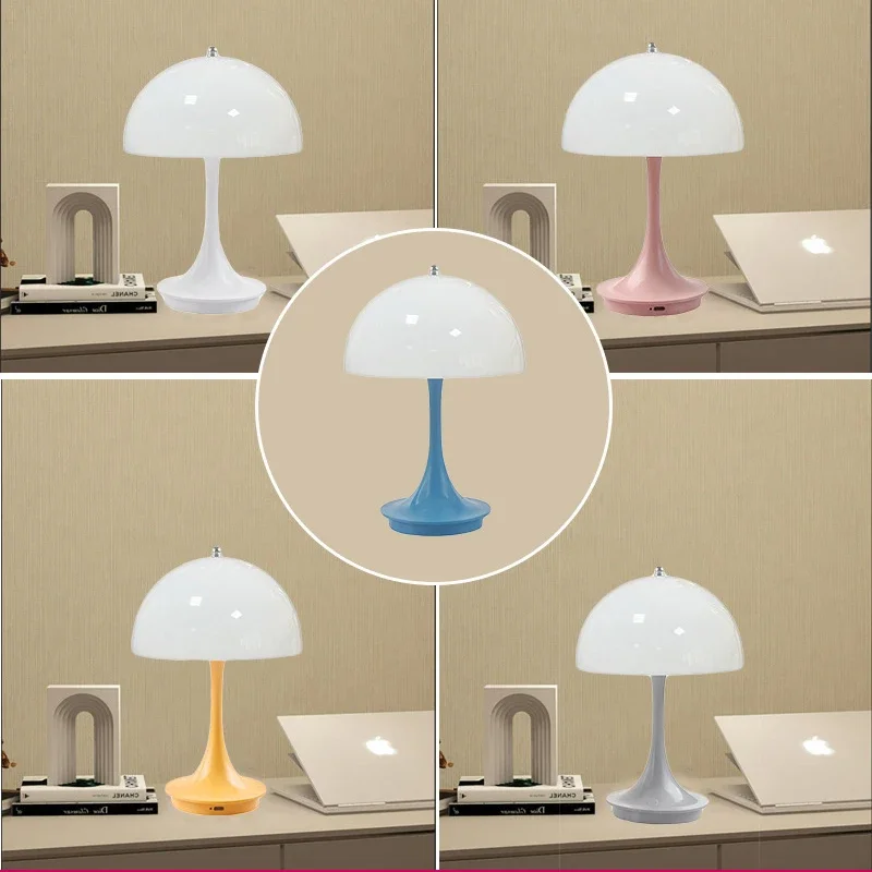 GGbingo الفطر مصابيح طاولة قابلة للشحن 3 ألوان يعتم ABS المحمولة LED بسيطة الحديثة الديكور للضوء الليلي #3
