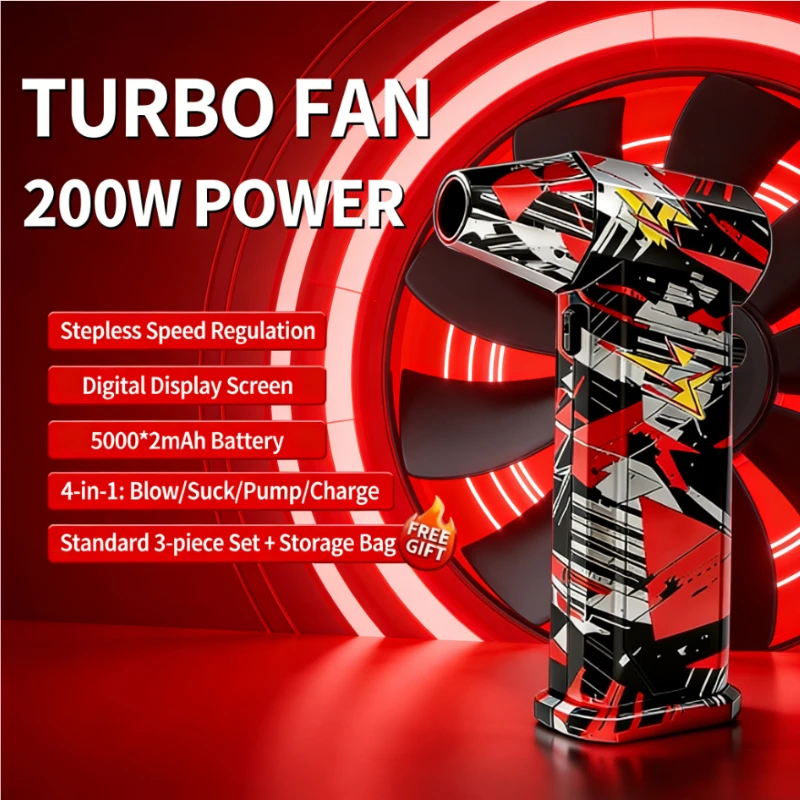 

X9 Air Blower 200000RPM Brushless Violent Fan Vacuum Dust Cleaner 53m/s Turbo Jet Blower Strong Winds Type-C Rechargeable