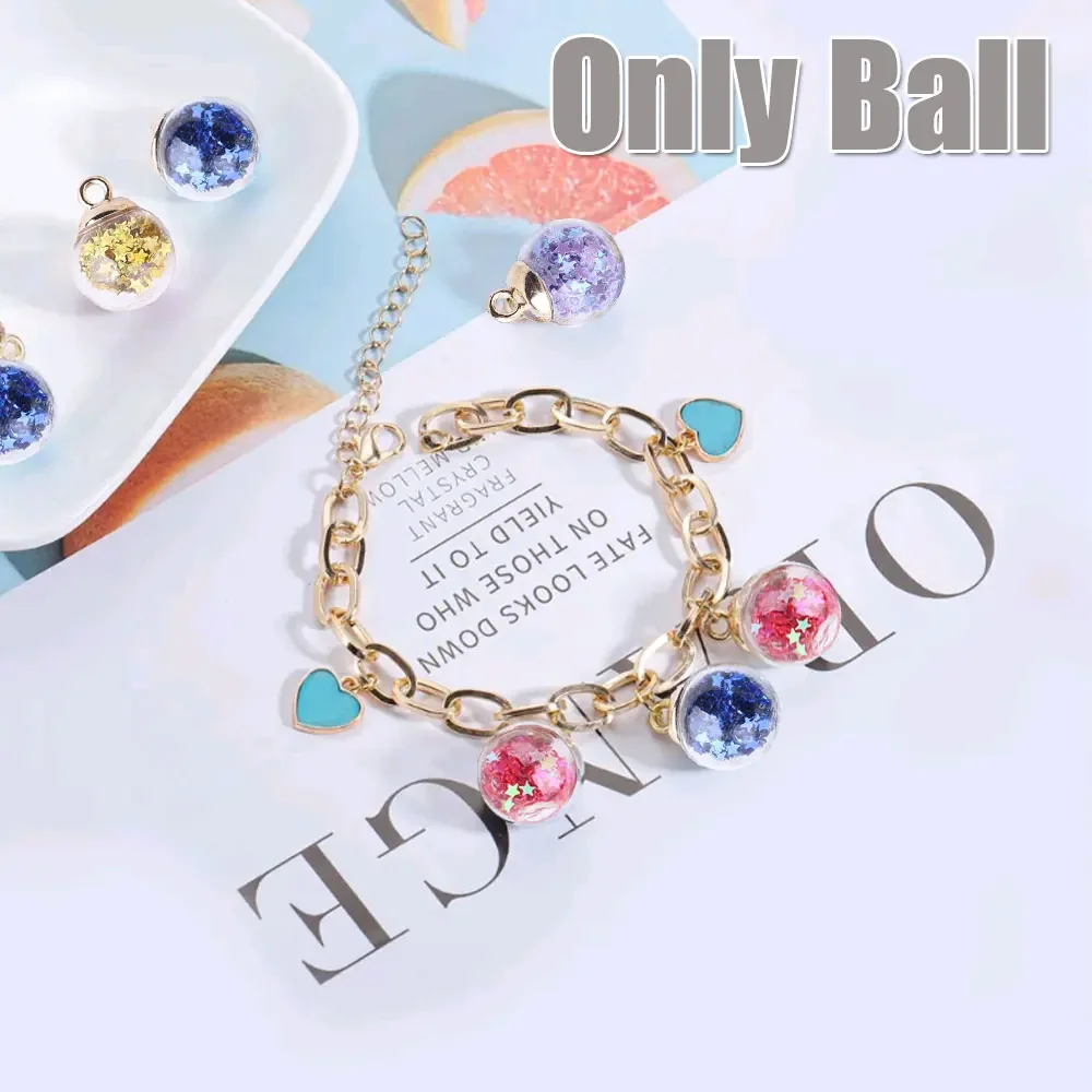 

10Pcs Magic Ball Transparent Glass Beads Transparent Pendant Pentagram for Christmas Party Festive Decoration Gift Supplies