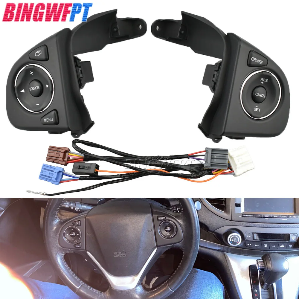 

BINGWFPT Steering Wheel Control Switch 35880-T0A-A11 Cruise Control Button For Honda CRV 2012-2016 Audio Radio Remote