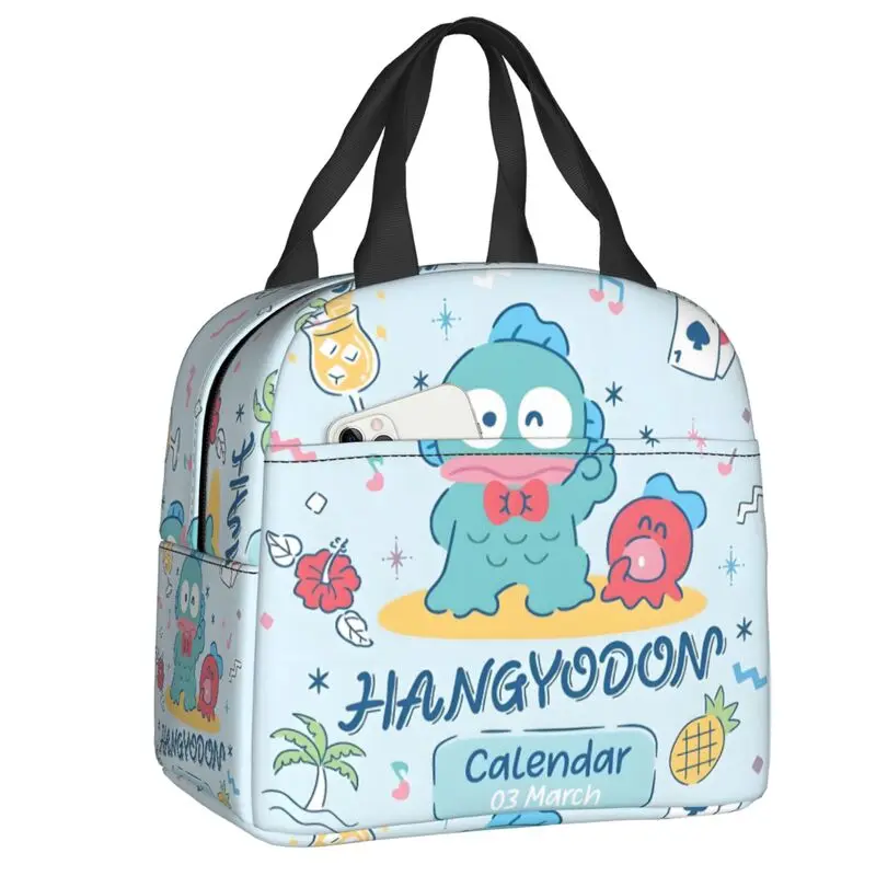 

Custom Kawaii Hangyodon Thermal Insulated Lunch Bags Women Ugly Fish Kawaii Cartoon Anime Resuable Lunch Tote Storage Food Box