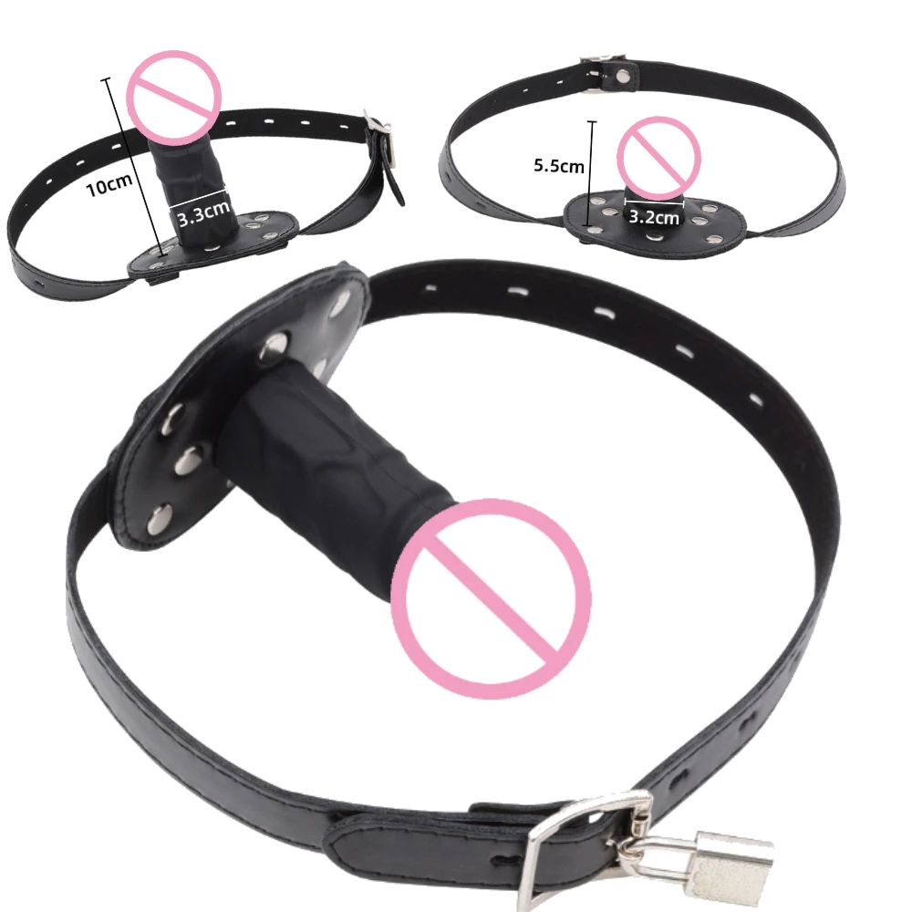 Bdsm Mouth Plug Dildo Gag Sex Toys Open Mouth BDSM Bondage Silicone Penis Adults Woman Couples SM Slaves Games juguetes sexuales