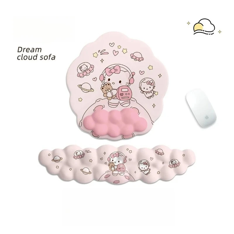 

Коврик для мыши Hello Kitty с подставкой для запястья Kitty Cat, мягкий силиконовый коврик для запястья, нескользящие коврики для клавиатуры и мыши для портативного компьютера