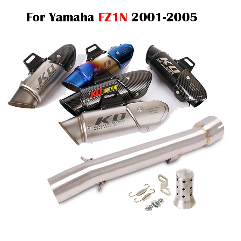 

Slip On Motorcycle Exhaust System Muffler Tail Pipe DB Killer Mid Connect Link Tube Stainlessn Steel For Yamaha FZ1N 2001-2005