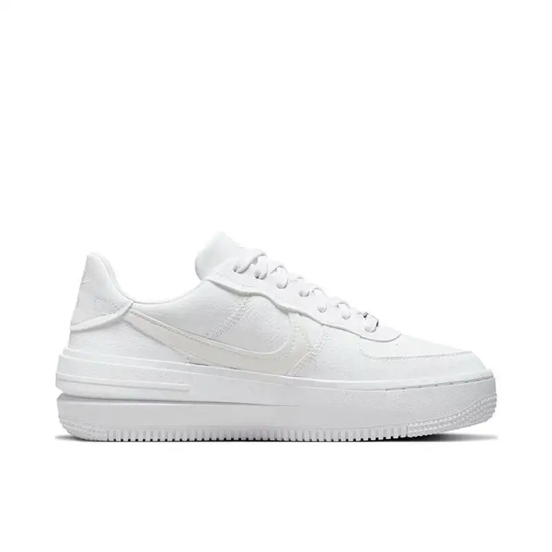 Nike Air Force 1 PLT.AF.oRM Triple White Low Cut Casual Wear Resistant Anti Slip Bequeme Boardschuhe Damen Weiß