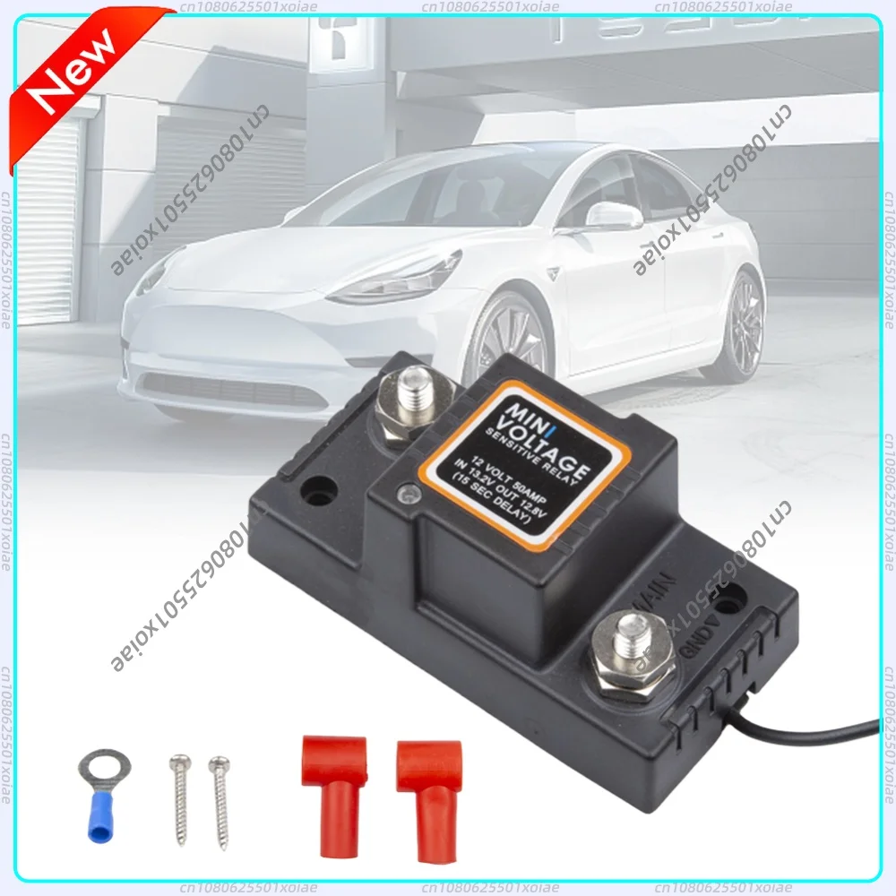 Car Motorcycle VSR Waterproof Voltage Sensitive Relay 12V 50A Dual Battery Smart Isolator for Car ATV UTV Boats RV Truck