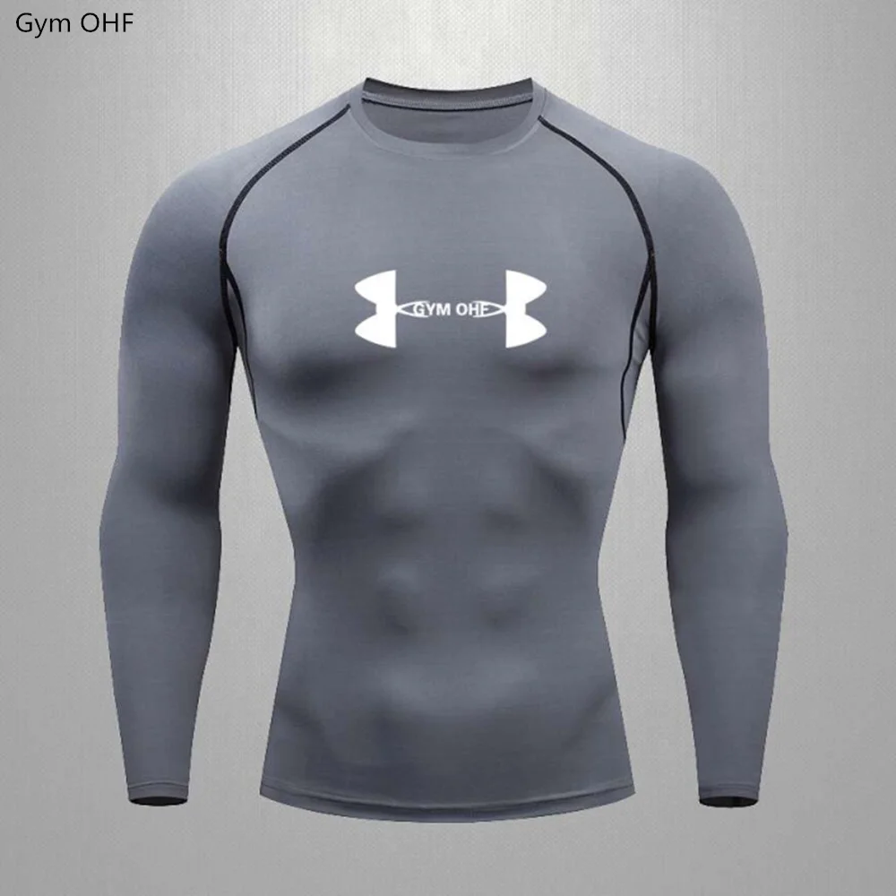 Rashguard Men'S Fitness Gym Sports T-Shirt Compression Quick Dry MMA Boxing Jogging Training Tennis Musculation Camisetas