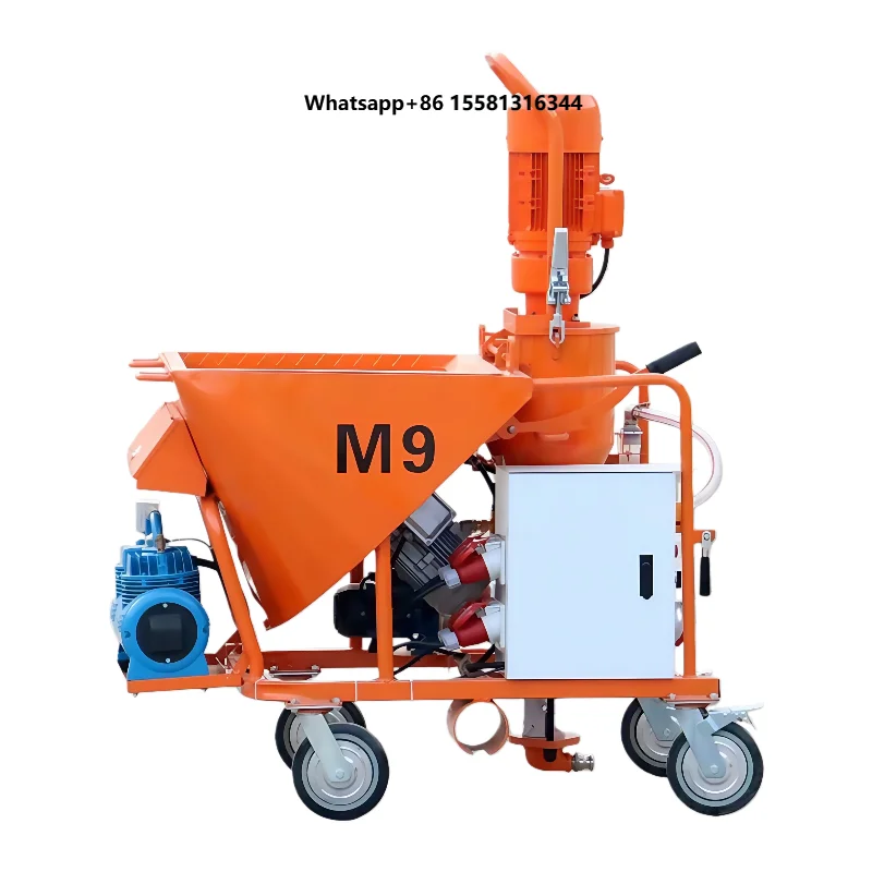 The Fully Automatic M9 Advanced Gypsum Mortar Spraying Machine Dry Powder Plaster Spraying Gypsum Base Spray Machine