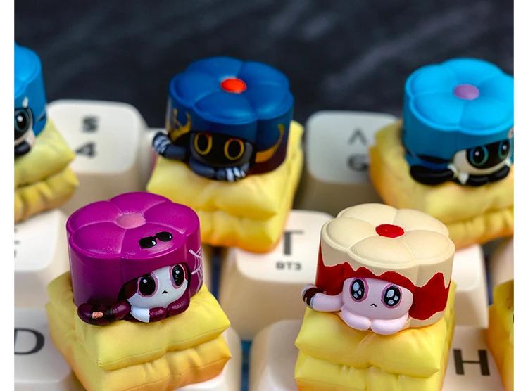 Honkai-DIY Custom Resin Painted Key Cap, PBT Keyboard Cap para MX Switch, gatos bonitos e sobremesa, Star Rail Catter Pick, bolos e bolos