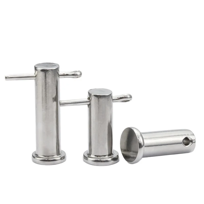 10pcs M4 304 Stainless Steel with Hole Dowel Pin Shaft Cotter Pin Set Flat Head Cylindrical Pin Plug Positioning