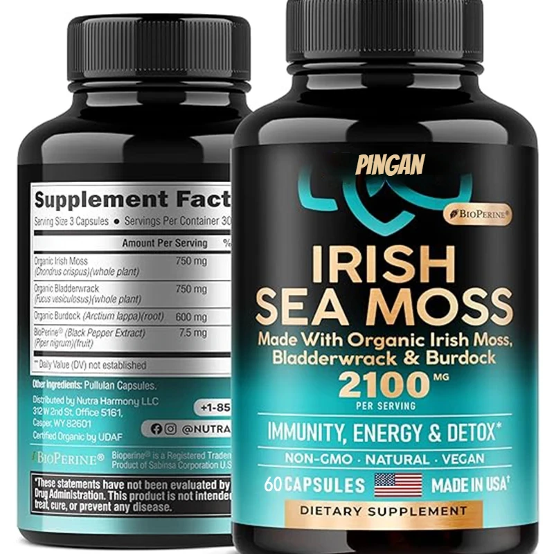 

Seaweed Capsules - Made From Organic Seaweed, Bladder, and Burdock Root - Immune and Energy Support