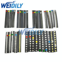 100pcs=5colors x 20pcs 5050 5730 1210 1206 0805 0603 LED Diode Assortment SMD LED Diode Kit Green/ RED / White / Blue / Yellow