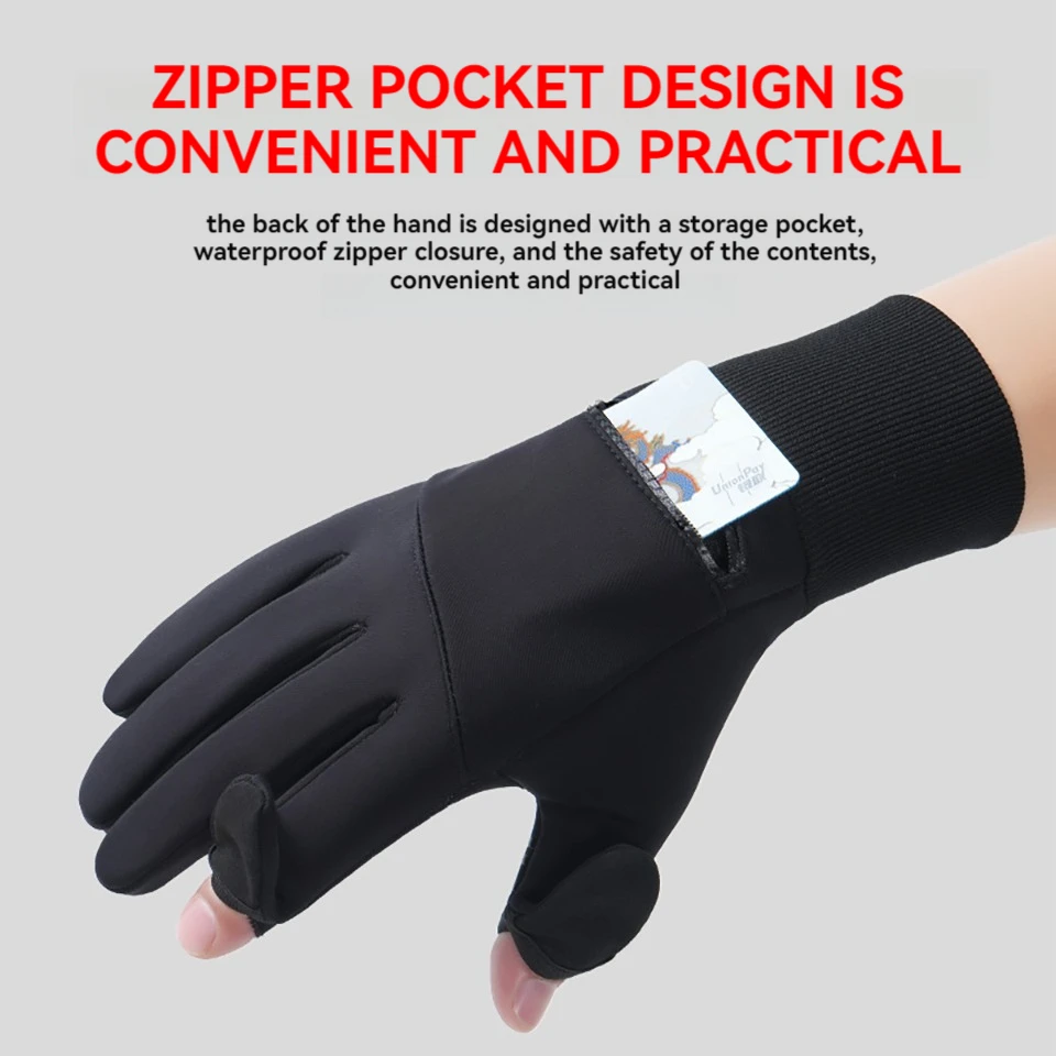 NOFOXO Windproof Cycling Touch Screen Gloves Winter Warm Full Fingers Non-slip Outdoor Sports Running Motorcycle Running Gloves