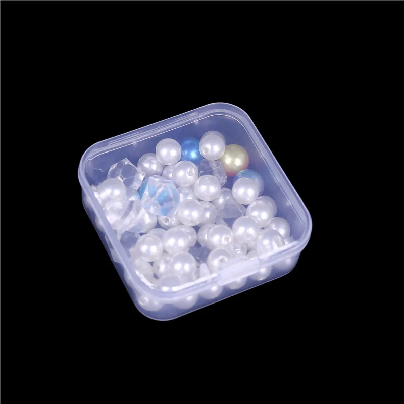 50/200Pcs Mini Square Rectangle Clear Plastic Storage Box Jewelry Earrings Rings Beads Case Container Packaging Accessory