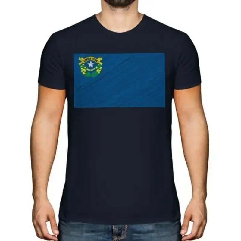 Nevada Zustand Scribble Flagge Herren T-Shirt Geschenk Nevadan Fußball