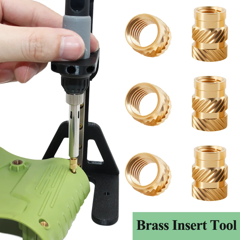 New Heat Threaded Insert 3D Printer Tool Heating Set Manual Implantation Machine M3 Brass Insert Hot Melt Nut Soldering Iron Tip