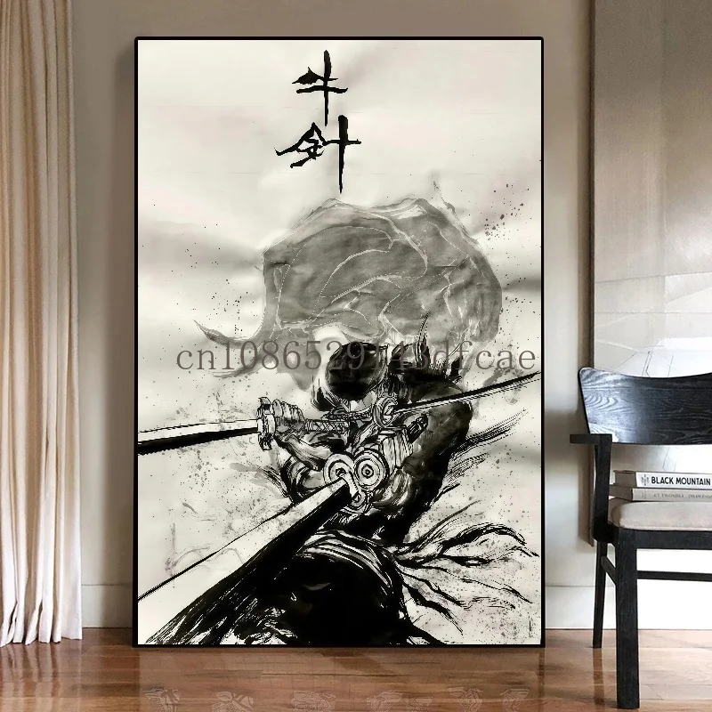 Figura anime classica One Piece Pittura su tela Roronoa Zoro Poster Stampa Immagine murale Arte della parete Camera dei bambini Decorazioni per la casa Cuadros