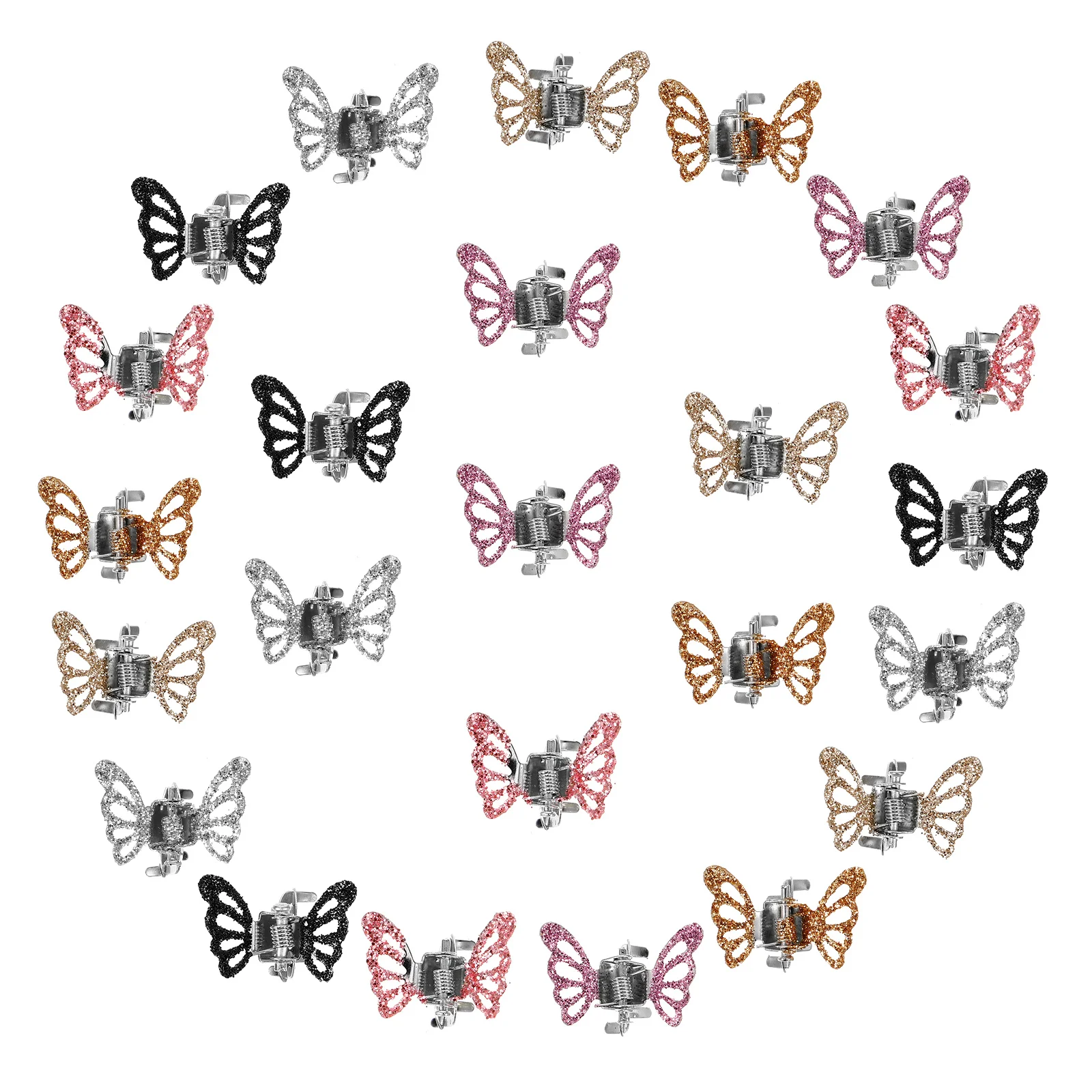

24pcs Hair Clips Zinc Alloy Various Colors Easy Open Mini Clamps Holding Strong Claws Kids Baby Girls