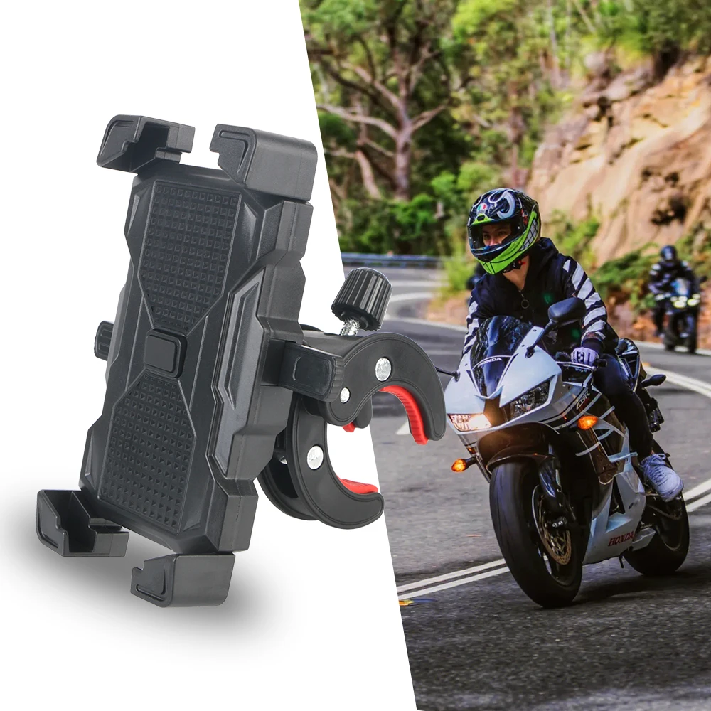 Support 360° Rotating Automatic Lock GPS Navigation Support Bicycle Motorcycle Phone Holder Adjustable Single Handed Operation