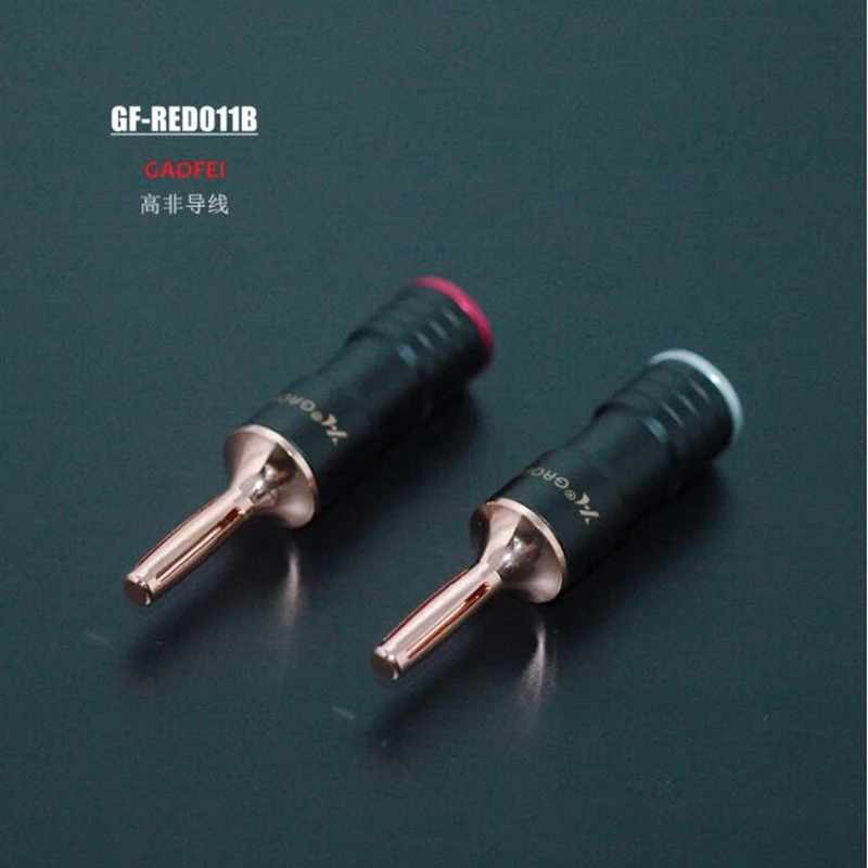 4 قطعة Hifi الصوت 5 مللي متر gaofei GF-RED011B الأحمر النحاس RCA الموز التوصيل المقبس موصل ل أمبير الصوت المتكلم CD لاعب
