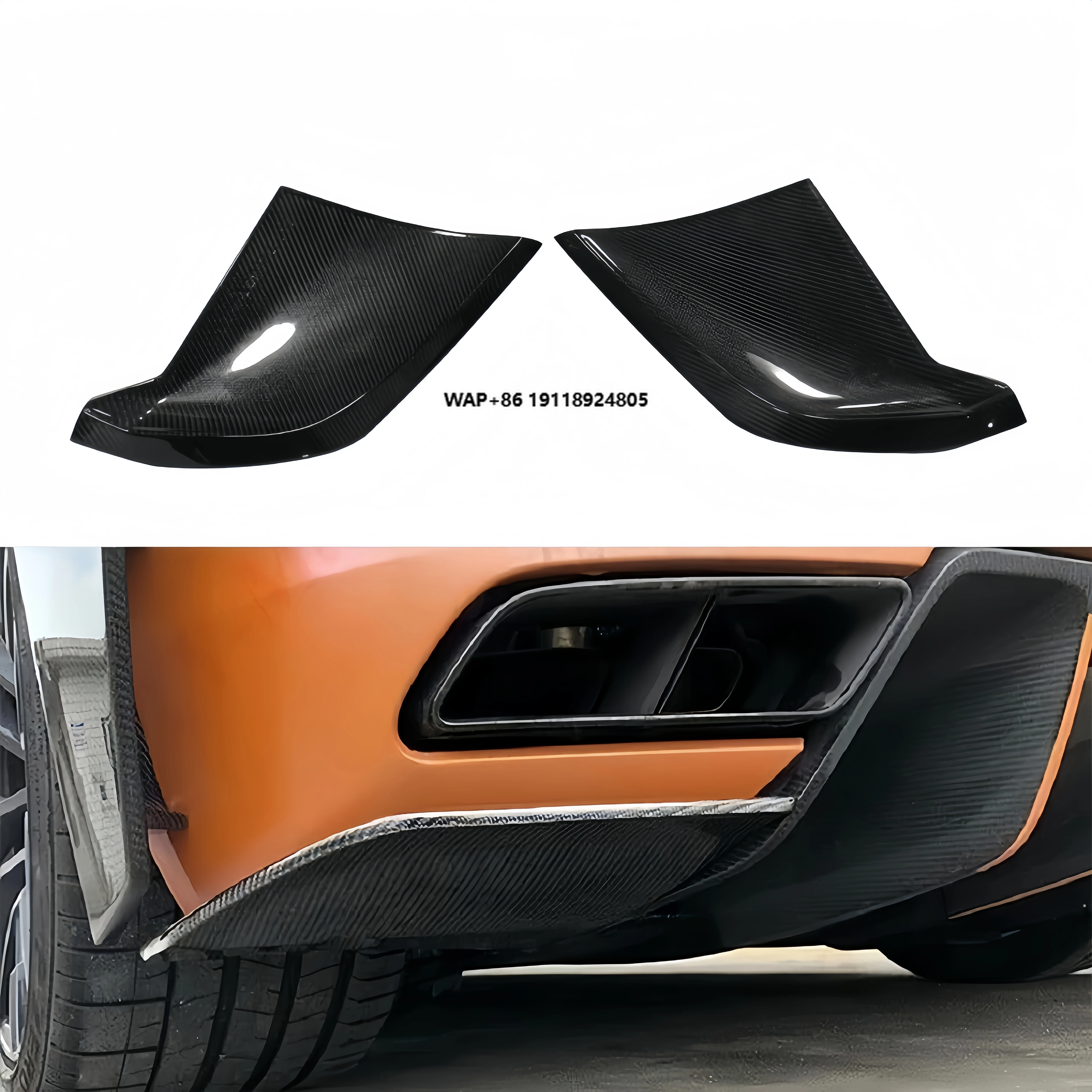 

For R8 Rear Corner Guard Spoiler Carbon Fiber Anti-Collision Rear Bumper Surround Accessories Body Parts