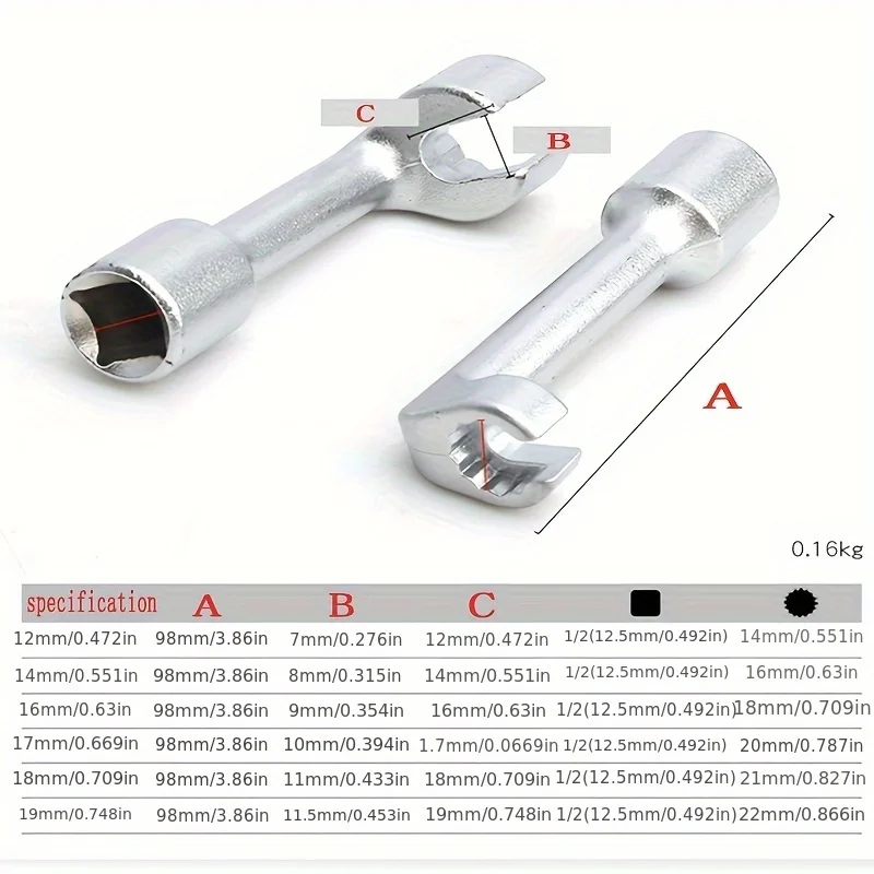 6 teile/satz Diesel Kraftstoff Injektor Linie Injektion Steckschlüssel Set Kraftstoff Injektion Rohr Steckschlüssel für Auto Reparatur