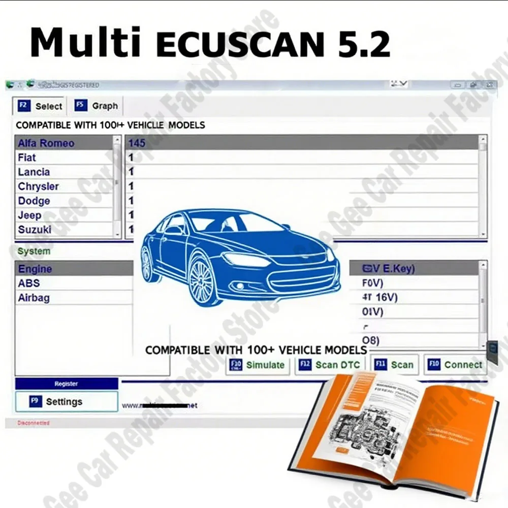 

Multiecuscan V5.2 для европейских моделей obd2, программное обеспечение для обслуживания сканера, работа для плоского адаптера ELM327, зарегистрированное, неограниченное, keygen